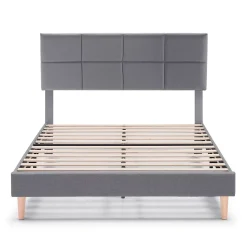 Cadre de lit rembourré Silvi 30 cm, 140x190 cm, Gris foncé