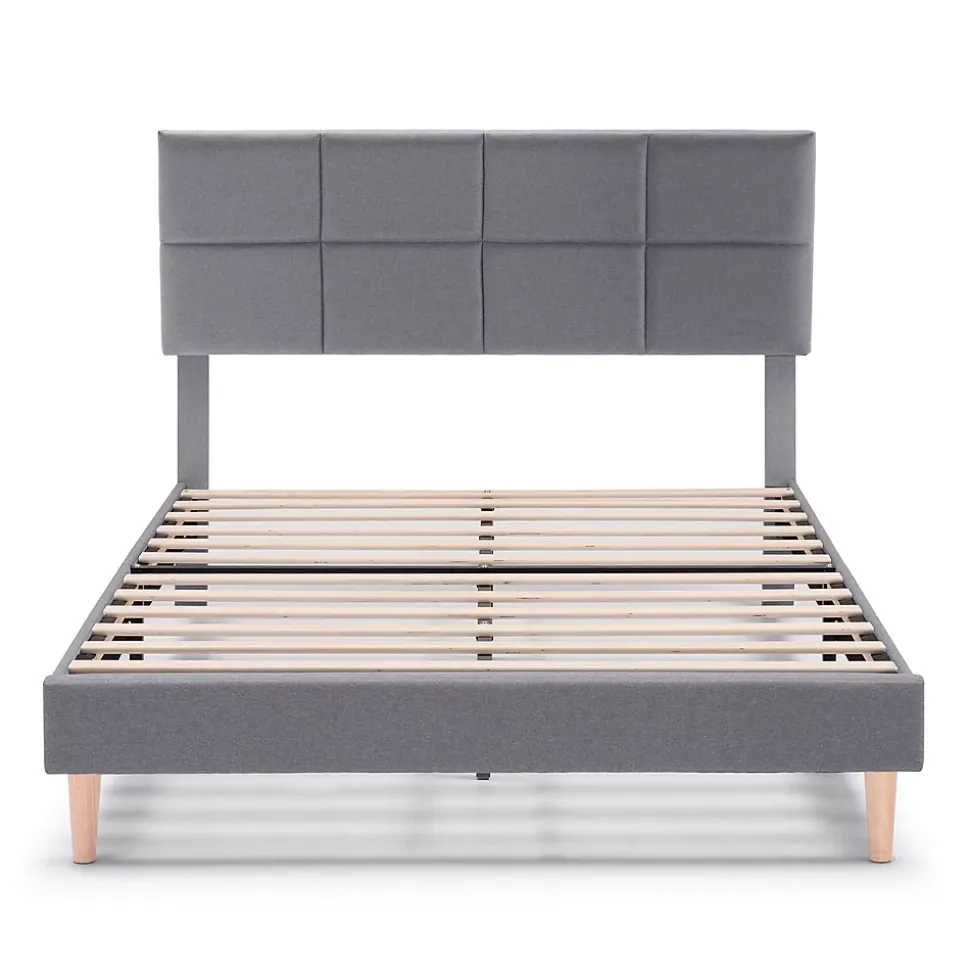 Cadre de lit rembourré Silvi 30 cm, 140x190 cm, Gris foncé