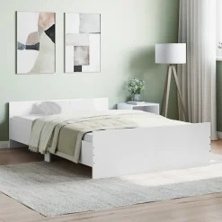 Cadre de lit sans matelas blanc 120x190 cm