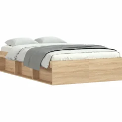 Cadre de lit sans matelas chêne sonoma 120x190 cm