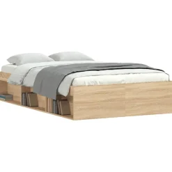 Cadre de lit sans matelas chêne sonoma 120x190 cm
