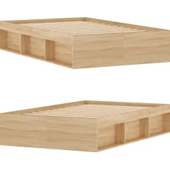 Cadre de lit sans matelas chêne sonoma 120x190 cm
