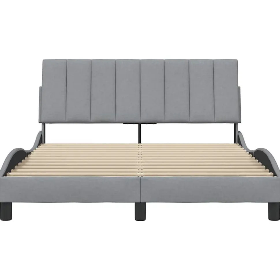 Cadre de lit sans matelas Hanko gris clair 120x200 cm tissu vidaXL