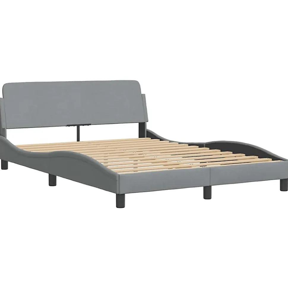 Cadre de lit sans matelas Hanko gris clair 120x200 cm tissu vidaXL