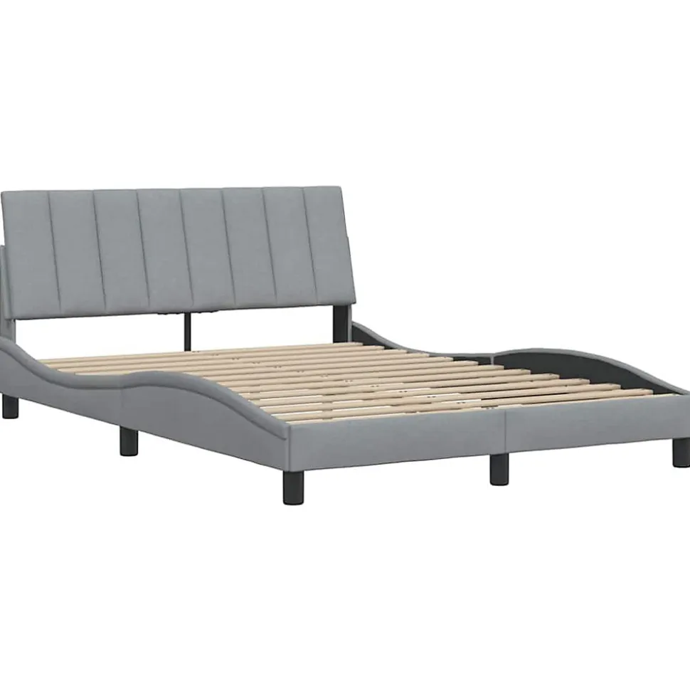 Cadre de lit sans matelas Hanko gris clair 120x200 cm tissu vidaXL