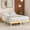 Cadre de lit sans matelas bois massif 140x190 cm