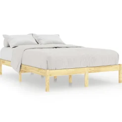 Cadre de lit sans matelas bois massif 140x190 cm