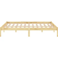Cadre de lit sans matelas bois massif 140x190 cm