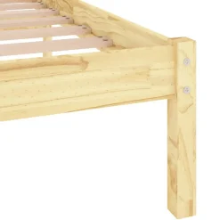 Cadre de lit sans matelas bois massif 140x190 cm