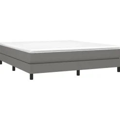 Cadre de lit sans matelas gris foncé 180x200 cm tissu