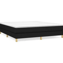 Cadre de lit sans matelas noir 180x200 cm tissu