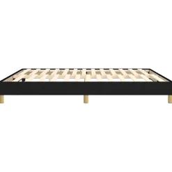 Cadre de lit sans matelas noir 180x200 cm tissu