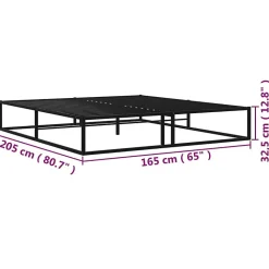 Cadre de lit sans matelas noir métal 160x200 cm