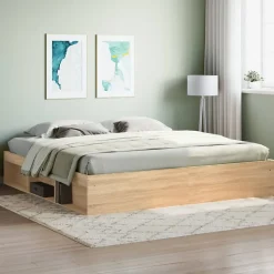 Cadre de lit sans matelas chêne sonoma 200x200 cm