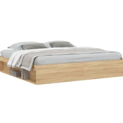 Cadre de lit sans matelas chêne sonoma 200x200 cm