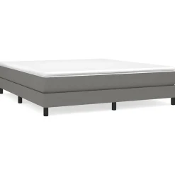 Cadre de lit sans matelas gris foncé 160x200 cm tissu