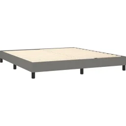Cadre de lit sans matelas gris foncé 160x200 cm tissu