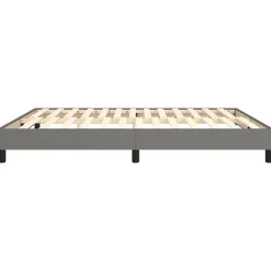Cadre de lit sans matelas gris foncé 160x200 cm tissu
