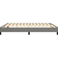 Cadre de lit sans matelas gris foncé 160x200 cm tissu