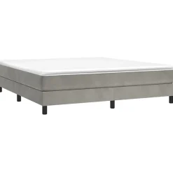 Cadre de lit sans matelas gris clair 180x200 cm velours