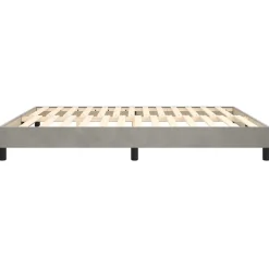 Cadre de lit sans matelas gris clair 180x200 cm velours
