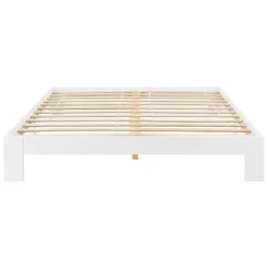 Cadre de Lit Simple en Pin 120 x 200 cm Blanc en.casa