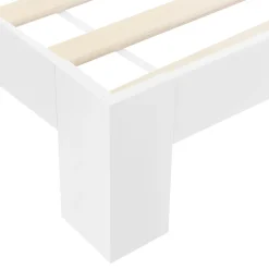 Cadre de Lit Simple en Pin 120 x 200 cm Blanc en.casa