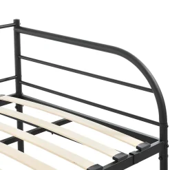 Cadre de Lit Simple Falun Acier Laqué 90 x 200 cm Noir Mat en.casa