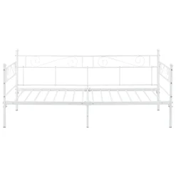 Cadre de Lit Simple Kerava en Métal 90x200 cm Blanc Mat en.casa