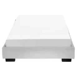 Cadre de Lit Simple Masari Rembourré avec Similicuir Blanc 200 x 90 cm Corium