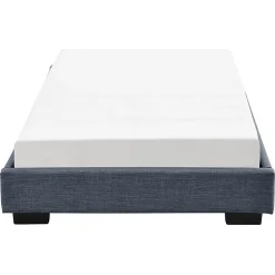 Cadre de Lit Simple Masari Rembourré avec Lin Gris Foncé 200 x 90 cm Corium