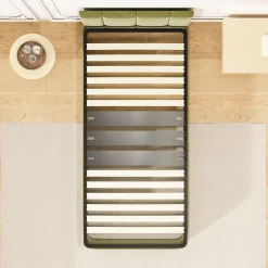 Cadre lattes 90x190 cm, 1x15 Lattes Peuplier Naturel