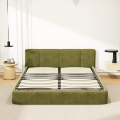 Cadre lattes 160x200 cm, 2x15 Lattes Peuplier Naturel