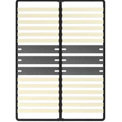 Cadre lattes 140x200 cm, 2x15 Lattes Peuplier Naturel