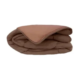 CALGARY Couette chaude Microfibre 400g/m² Choco & Moka 200x200cm
