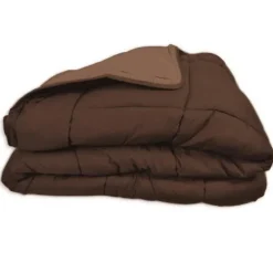 CALGARY Couette chaude Microfibre 400g/m² Choco & Moka 200x200cm