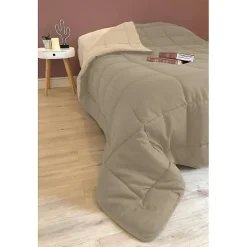 CALGARY Couette chaude Microfibre 400g/m² Taupe & Lin 140x200cm