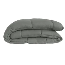 CALGARY Couette chaude Microfibre 400g/m² Acier & Argent 140x200cm