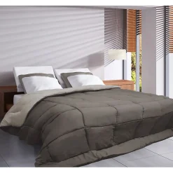 CALGARY Couette chaude Microfibre 400g/m² Taupe & Lin 240x260cm