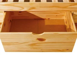 CALI - Lit 140x200cm multi-rangement Bois Massif