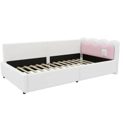 Canapé-lit 140x190 cm convertible en tissu avec coffre de rangement, style contemporain, accoudoirs rembourrés