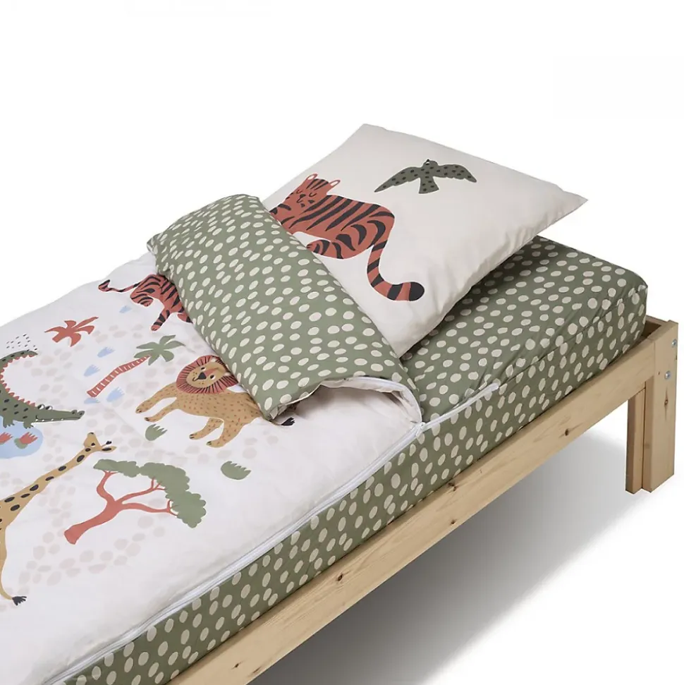 Caradou Parure de lit Enfant 90x190cm Avec Couette Motif Jungle