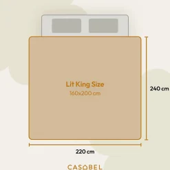 CASABEL Couette 220x240 cm Hiver Légère, 450 GSM Microfibre Douce et Respirante, Thermorégulatrice, Lavable, Pour Lit 2 Personnes