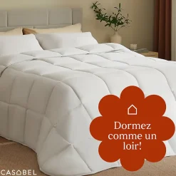 CASABEL Couette 240x260 cm Hiver Légère, 450 GSM Microfibre Douce et Respirante, Thermorégulatrice, Lavable, Pour Lit 2 Personnes