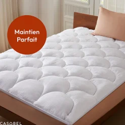 CASABEL Surmatelas 120x195 cm Microfibre Rafraichissante 600 GSM 4 cm Epaisseur Fixation Elastique 1 Personne