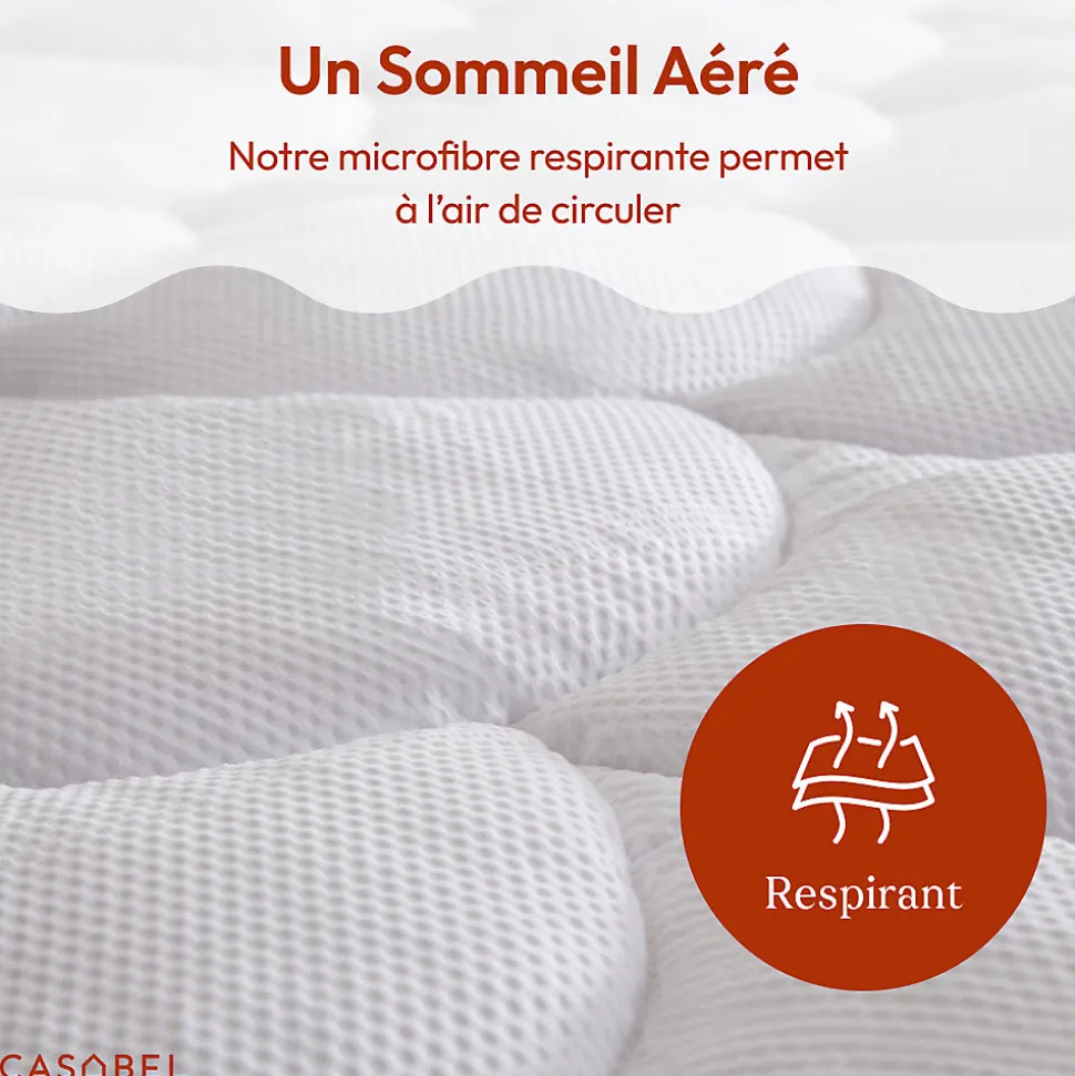 CASABEL Surmatelas 120x195 cm Microfibre Rafraichissante 600 GSM 4 cm Epaisseur Fixation Elastique 1 Personne