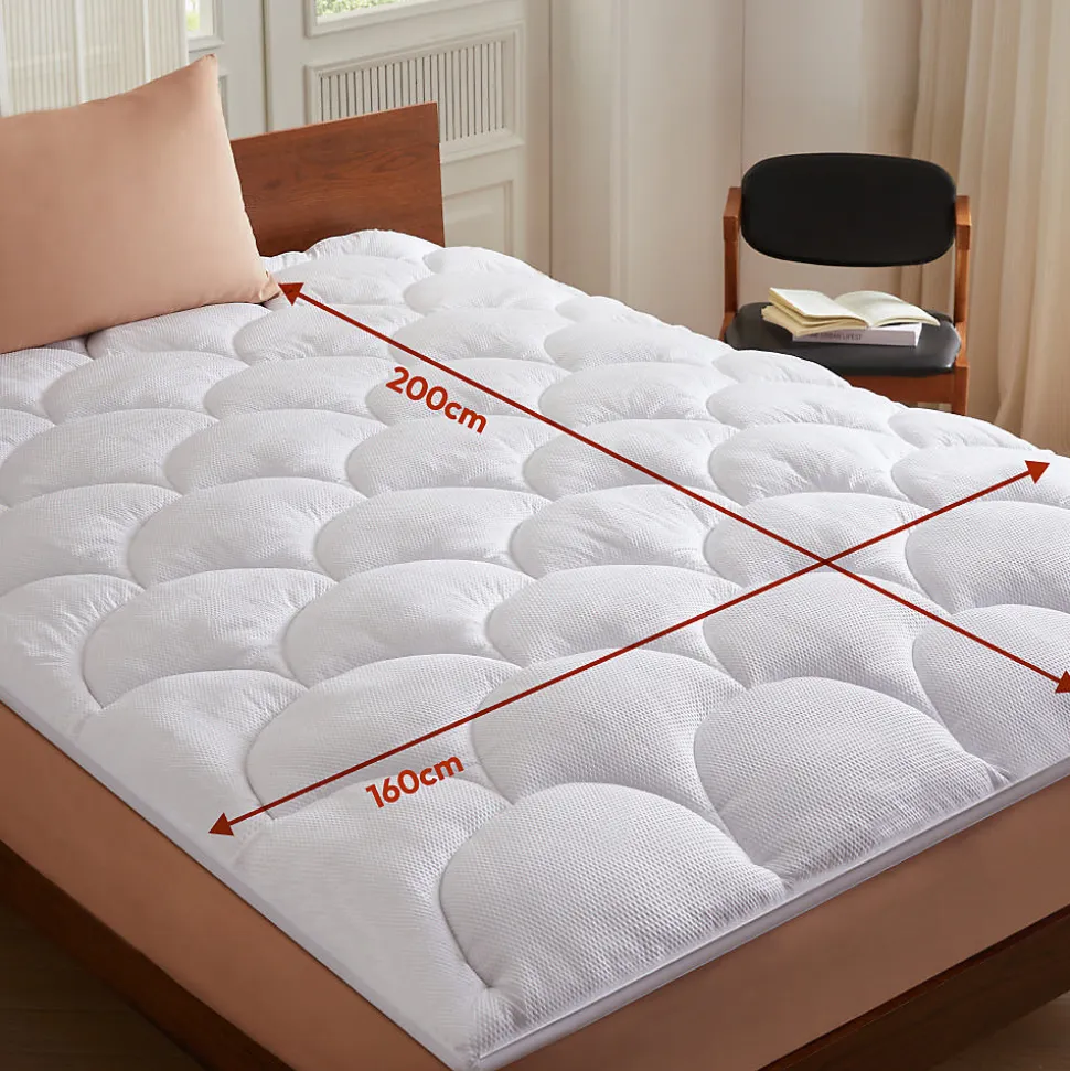 CASABEL Surmatelas 160x200 cm Microfibre Rafraichissante 600 GSM 4 cm Epaisseur Fixation Elastique 1-2 Personne