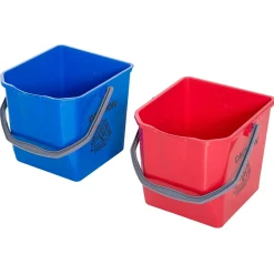 Chariot de lavage chariot de nettoyage professionnel presse à mâchoire 2 seaux 25 L 73L x 45l x 92H cm plastique gris bleu rouge