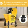Chariot de ménage chariot de lavage chariot de nettoyage avec essoreuse à pression seau 26L et serpillère jaune