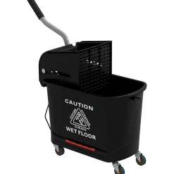 Chariot de nettoyage lavage seau de ménage 20 L avec essoreur et séparateur eau sale propre noir